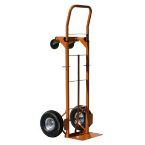 2-in-1 Pneumatic Wheel Sack Truck, 250kg Capacity, Heavy-Duty Steel Frame, Dual Positioning System