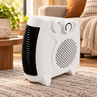 2 in 1 Portable Electric Fan Heater - White