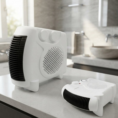 2 in 1 Portable Electric Fan Heater - White