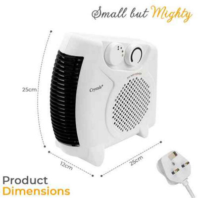 2 in 1 Portable Electric Fan Heater - White