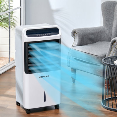 2 in 1 Portable Freestanding Electric Fan Heater White Fan Air Cooler ...
