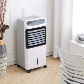 2 in 1 Portable Freestanding  Electric Fan Heater White Fan Air Cooler and Fan Heater,Upper Half Air Heater Outlet