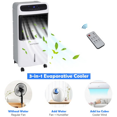 2 in 1 Portable Freestanding Electric Fan Heater White Fan Air Cooler ...