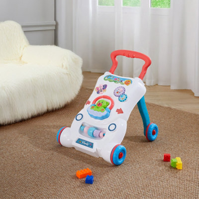 2 in 1 Sit to Stand Baby Walker with Music and Light 47.5cm H