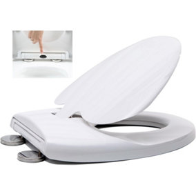 2-in-1 Soft Close Family Child Toilet Seat Quick Release Potty Training O Shape