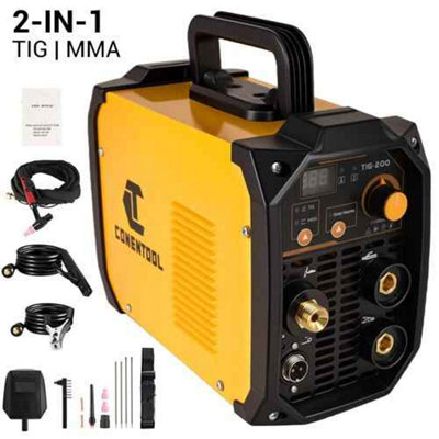 2 in 1 TIG and MMA ARC Welder 200A Welding Machine 220V Kit