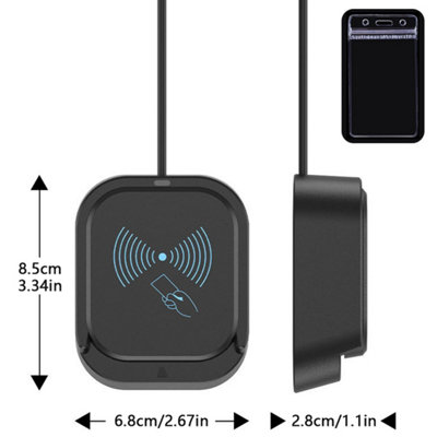2-in-1 USB 2.0 Smart Card and NFC Reader for ID Access Control Systems