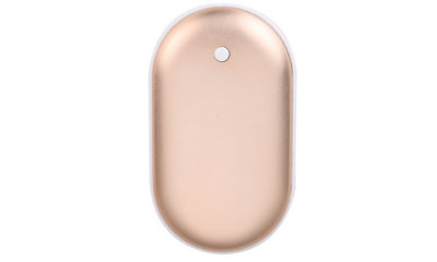 2-in-1 USB Rechargeable Hand Warmer Power Bank- Gold