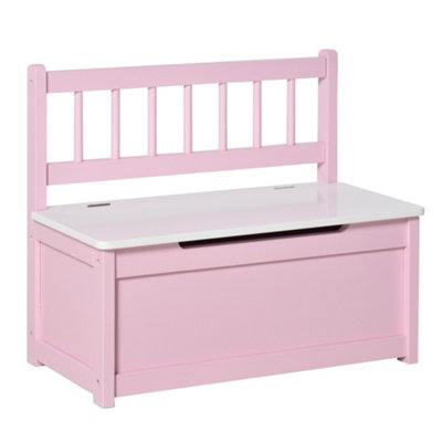2 In 1 Wooden Toy Box Kids Seat Bench Storage Chest 60 x 30 x 50cm