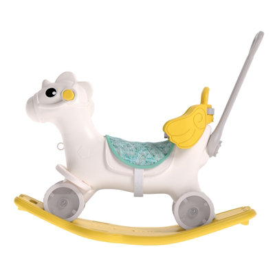 2 in 1 Yellow Rocking Horse Kid Toddler Children Play Set