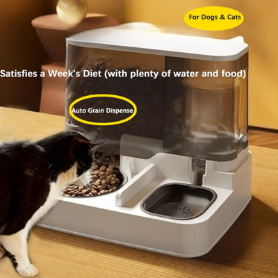 2 in1 Feeder Food Water Dispenser Bowl Automatic Dog Cat Bottle Pet Self Feeding - 3