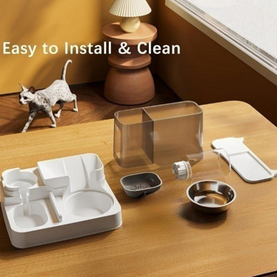 2 in1 Feeder Food Water Dispenser Bowl Automatic Dog Cat Bottle Pet Self Feeding - 5