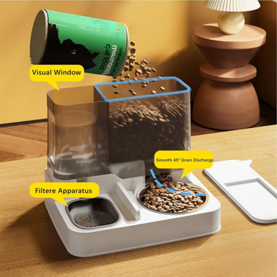 2 in1 Feeder Food Water Dispenser Bowl Automatic Dog Cat Bottle Pet Self Feeding - 6