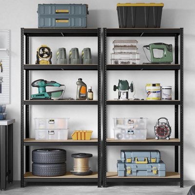 2 Industrial Storage Shelving, Heavy Duty Steel Rack System, Screwless ...