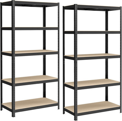 2 Industrial Storage Shelving, Heavy Duty Steel Rack System, Screwless ...