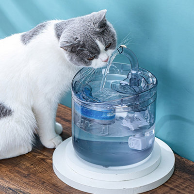 2 L Transparent Automatic Pet Water Dispenser Cat Dog Fountain Two Filter Elements DIY at B Q