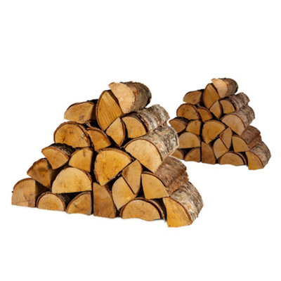 2 Large Boxes of Kiln Dried Fire Logs, 40kg, For Wood Burners, Stoves