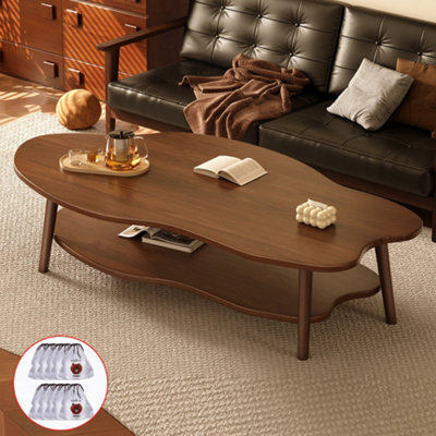 2 Layer Coffee Table Cloud Tea Table Modern Living Room Desk W