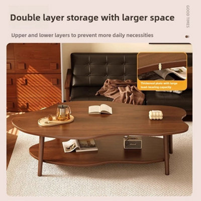 2 Layer Coffee Table Cloud Tea Table Modern Living Room Desk W
