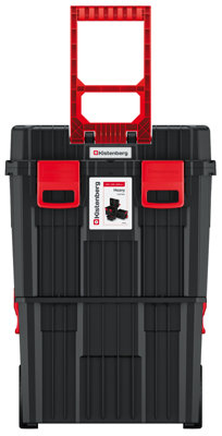 2 Layer Pro Mobile Tool Chest Box Trolley Pull Up Handle Wheels Lockable Kistenb - 4