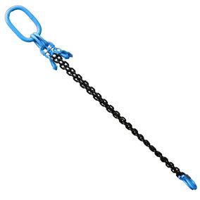 2 Leg Lifting Chain Sling with Clevis Grab Hook 1 Metre 8mm Chain WLL 2.8 Ton