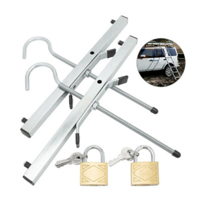 2 Locks Universal Heavy Duty Ladder Roof Rack Clamp Clamps Lockable ...