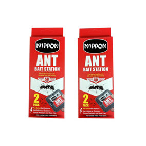 2 Nippon Ant Stop Killer Bait stations Destroys Ants & Nests Indoor Outdoor