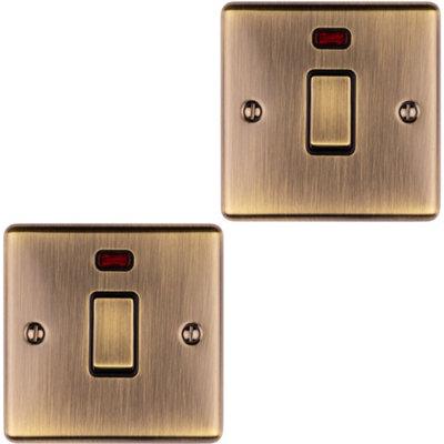 G&H Monarch Roped Antique Brass 1 Gang Light Switch – 1 Or 2 Way Rocker, Bronze Finish