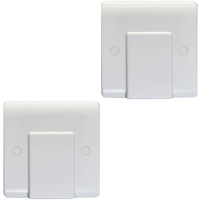 2 PACK 1 Gangle Single 20A Flex Outlet WHITE PLASTIC Boiler Appliance Wall Plate