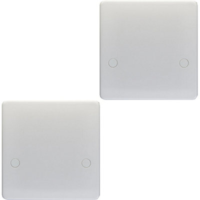 2 PACK 1 Gangle Single 45A Flex Outlet WHITE PLASTIC Cooker Appliance Wall Plate
