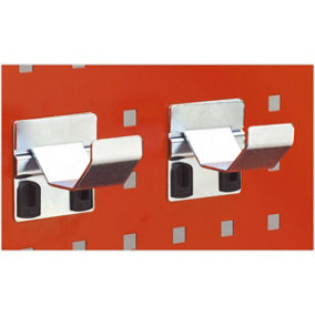 2 PACK - 100mm Pipe Bracket Arms - Square PERFO Mount - Wall Panel Storage Set