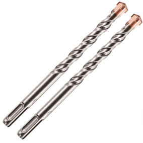 2 Pack - 10mm x 160mm Long SDS Plus Drill Bits. TCT Cross Tip With Copper Coating. High Performance Hammer Drill Bits