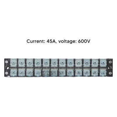2-Pack 12-Position Terminal Block,45A 600V,High Current Easy Wiring for Ground Circuits