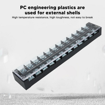 2-Pack 12-Position Terminal Block,45A 600V,High Current Easy Wiring for Ground Circuits