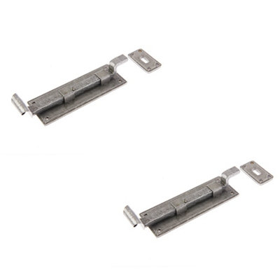2 PACK 152mm Pewter Necked Bolts for Secure Installations - Door Bolt Lock