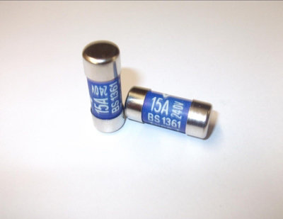 2 Pack 15Amp Consumer Unit Fuse BS1361 for Fusebox Distribution Board 15A Cartridge Fuses
