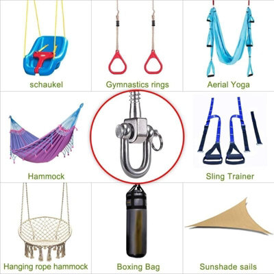 Dakzhou Heavy Duty Swing Hanger Brackets - 2000LB Capacity SUS304 Stainless Steel Swivel Set