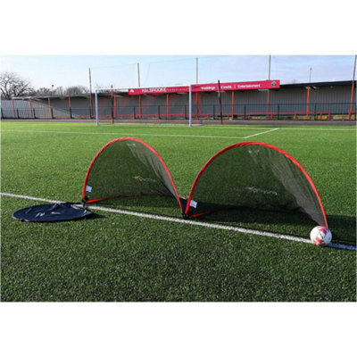 2 PACK - 180 x 110cm Pop Up Football Training Goal / Net - Portable Side Game