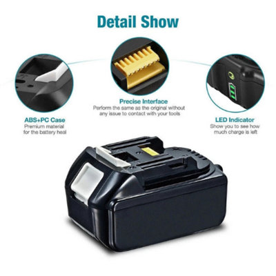 2 Pack 18V 5.0Ah Li Ion Batteries compatible  with  Makita LXT BL1860 BL1850