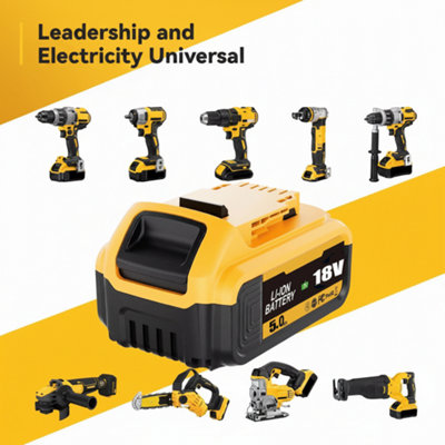 2 Pack 18V 5.0Ah LiIon Replacement Batteries Compatible with DeWalt XR Tools