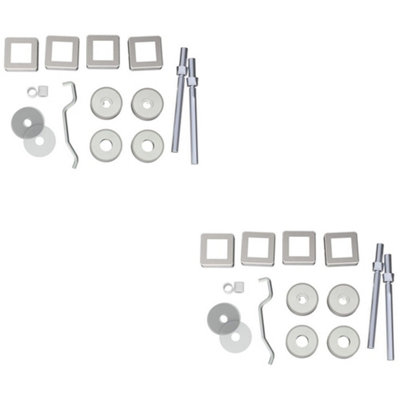 2 PACK - 19mm Back to Back Door Handle Fixing Pack Set- Join Pull Handles Square Satin Steel
