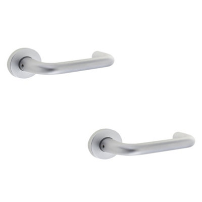 2 PACK 19mm Satin Anodised Aluminium Round Bar Door Handle - Interior Handle