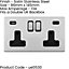 2 PACK 2 Gang Double 13A UK Plug Socket & 2x 3.1A USB-C SCREWLESS SATIN STEEL