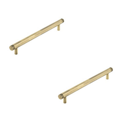 2 PACK 224mm Antique Brass Cabinet Handle for Stylish Interiors - Kitchen Drawer Pull Handle