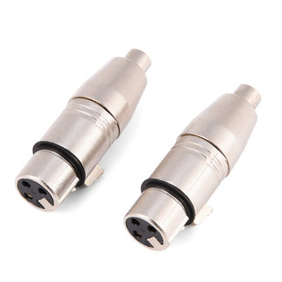 2-Pack 3-Pin XLR Female to RCA Female Audio Microphone Connector Adapter