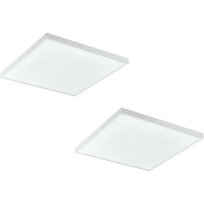 2 Pack 300mm Modern LED Ceiling Light - Slim White Square Low Profile 11W 4000K