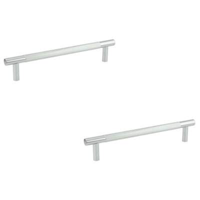 2 PACK 300mm Polished Chrome Bolt Through Pull Handle for Modern Interiors - Door Handle