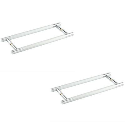 2 PACK 300mm Polished Chrome Pull Handle - Back to Back Style - Door Handle