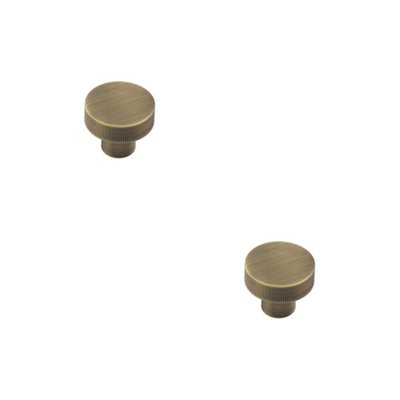 2 PACK 30mm Antique Brass Cupboard Knob with Unique Design - Kitchen Cabinet Knob