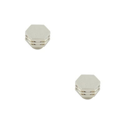 2 PACK 30mm Polished Nickel Cupboard Knob for Modern Interiors - Kitchen Cabinet Knob